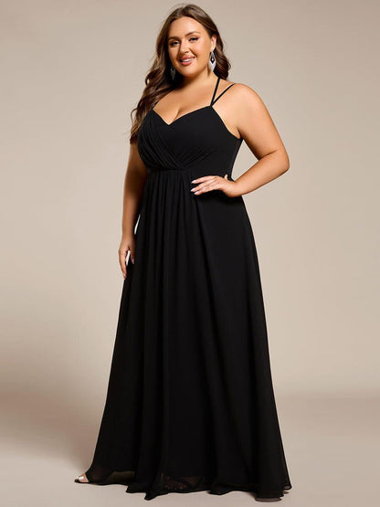 pretty RUBY|Plus Size Convertible Lace-Up Chiffon Bridesmaid Dress