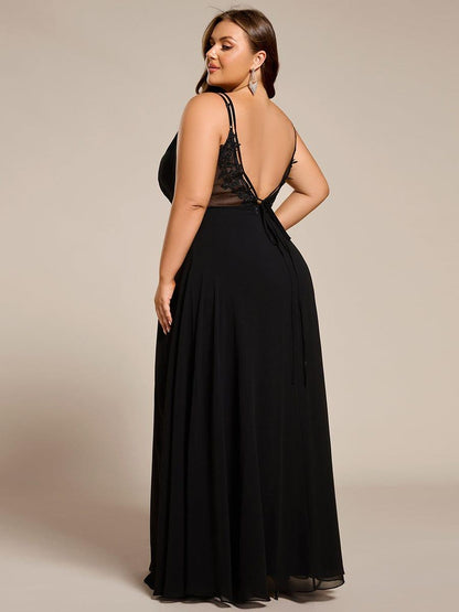 pretty RUBY|Plus Size Convertible Lace-Up Chiffon Bridesmaid Dress