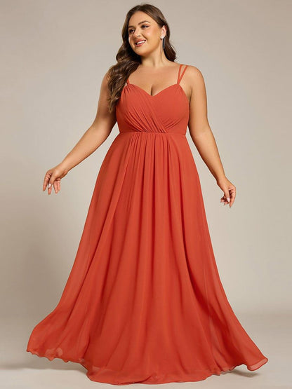 pretty RUBY|Plus Size Convertible Lace-Up Chiffon Bridesmaid Dress