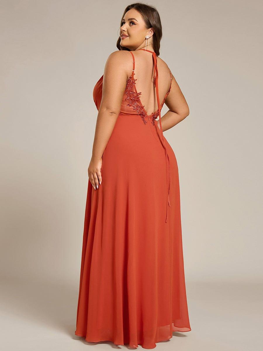 pretty RUBY|Plus Size Convertible Lace-Up Chiffon Bridesmaid Dress