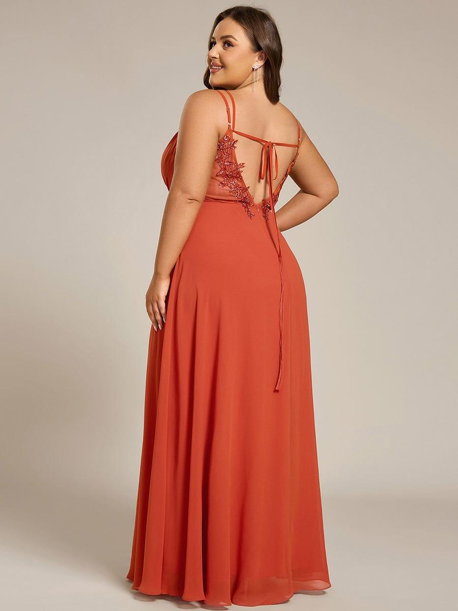pretty RUBY|Plus Size Convertible Lace-Up Chiffon Bridesmaid Dress