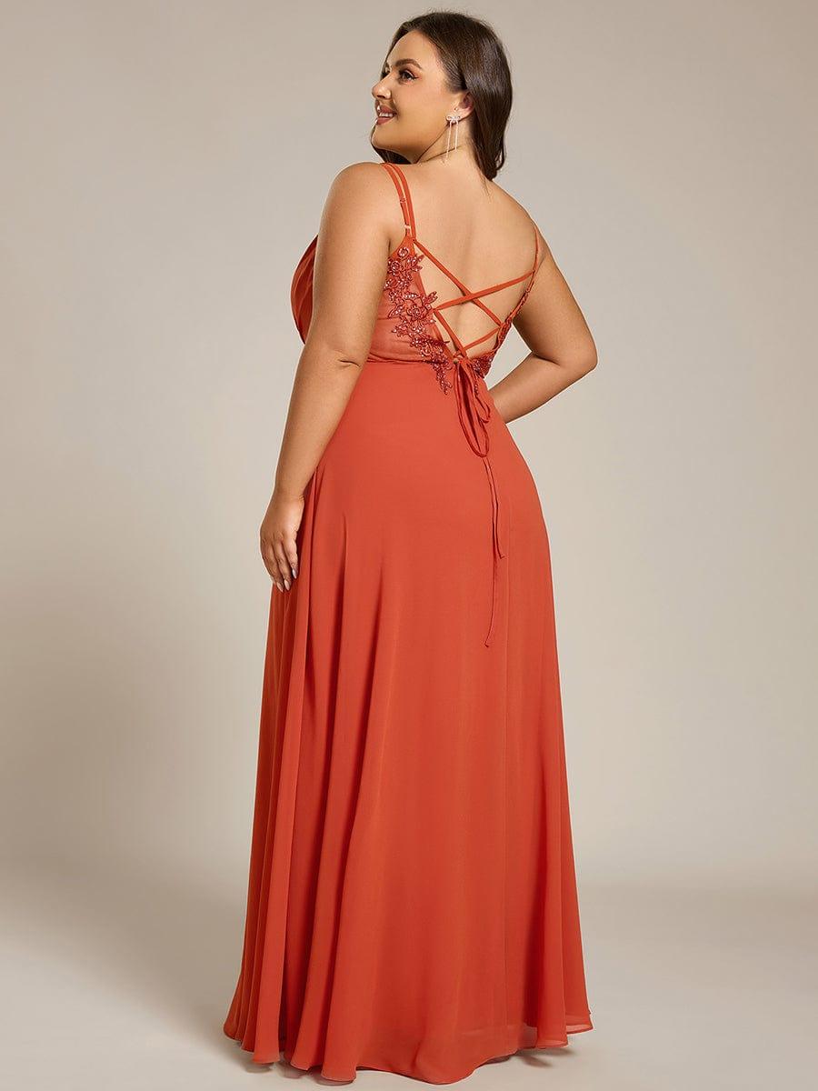 pretty RUBY|Plus Size Convertible Lace-Up Chiffon Bridesmaid Dress