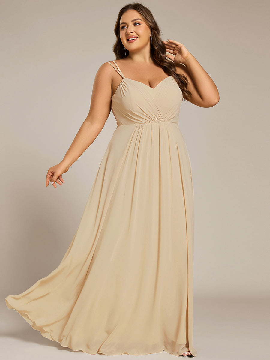 pretty RUBY|Plus Size Convertible Lace-Up Chiffon Bridesmaid Dress
