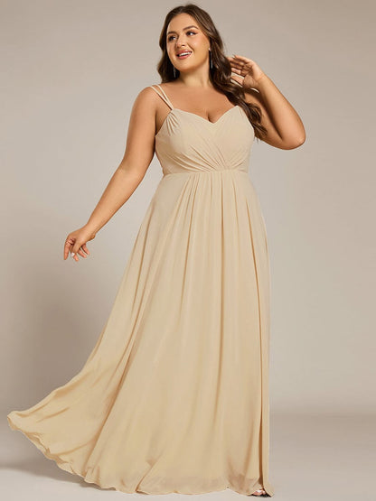 pretty RUBY|Plus Size Convertible Lace-Up Chiffon Bridesmaid Dress