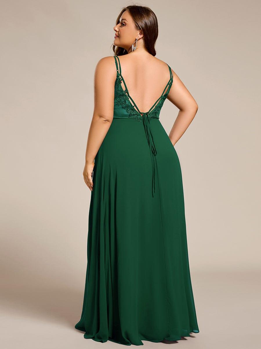 pretty RUBY|Plus Size Convertible Lace-Up Chiffon Bridesmaid Dress