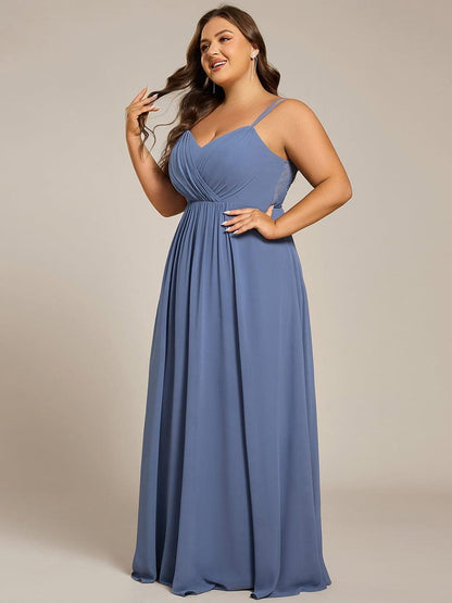 pretty RUBY|Plus Size Convertible Lace-Up Chiffon Bridesmaid Dress