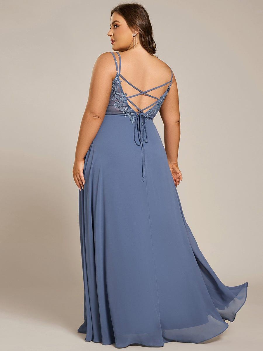 pretty RUBY|Plus Size Convertible Lace-Up Chiffon Bridesmaid Dress