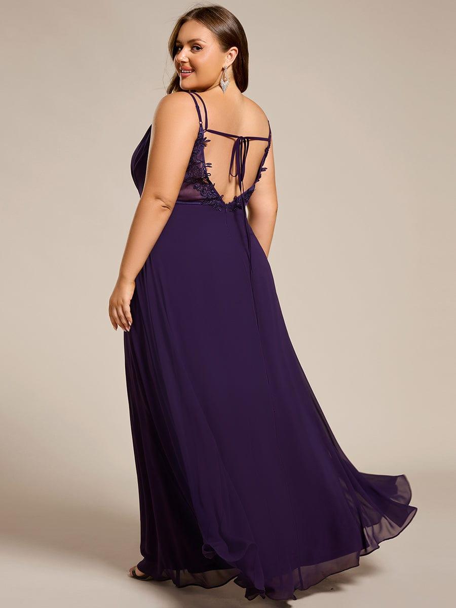 pretty RUBY|Plus Size Convertible Lace-Up Chiffon Bridesmaid Dress