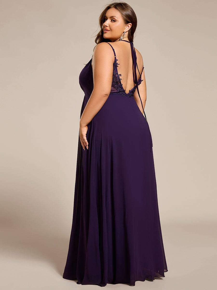 pretty RUBY|Plus Size Convertible Lace-Up Chiffon Bridesmaid Dress