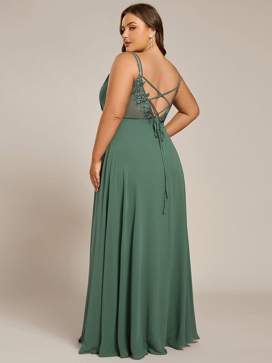 pretty RUBY|Plus Size Convertible Lace-Up Chiffon Bridesmaid Dress