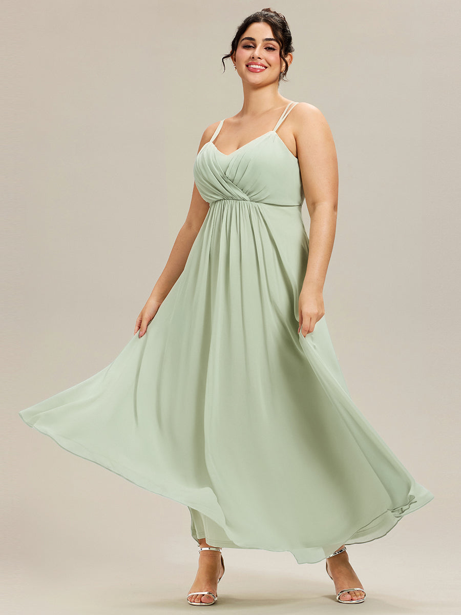 pretty RUBY|Plus Size Convertible Lace-Up Chiffon Bridesmaid Dress