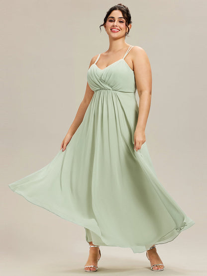 pretty RUBY|Plus Size Convertible Lace-Up Chiffon Bridesmaid Dress