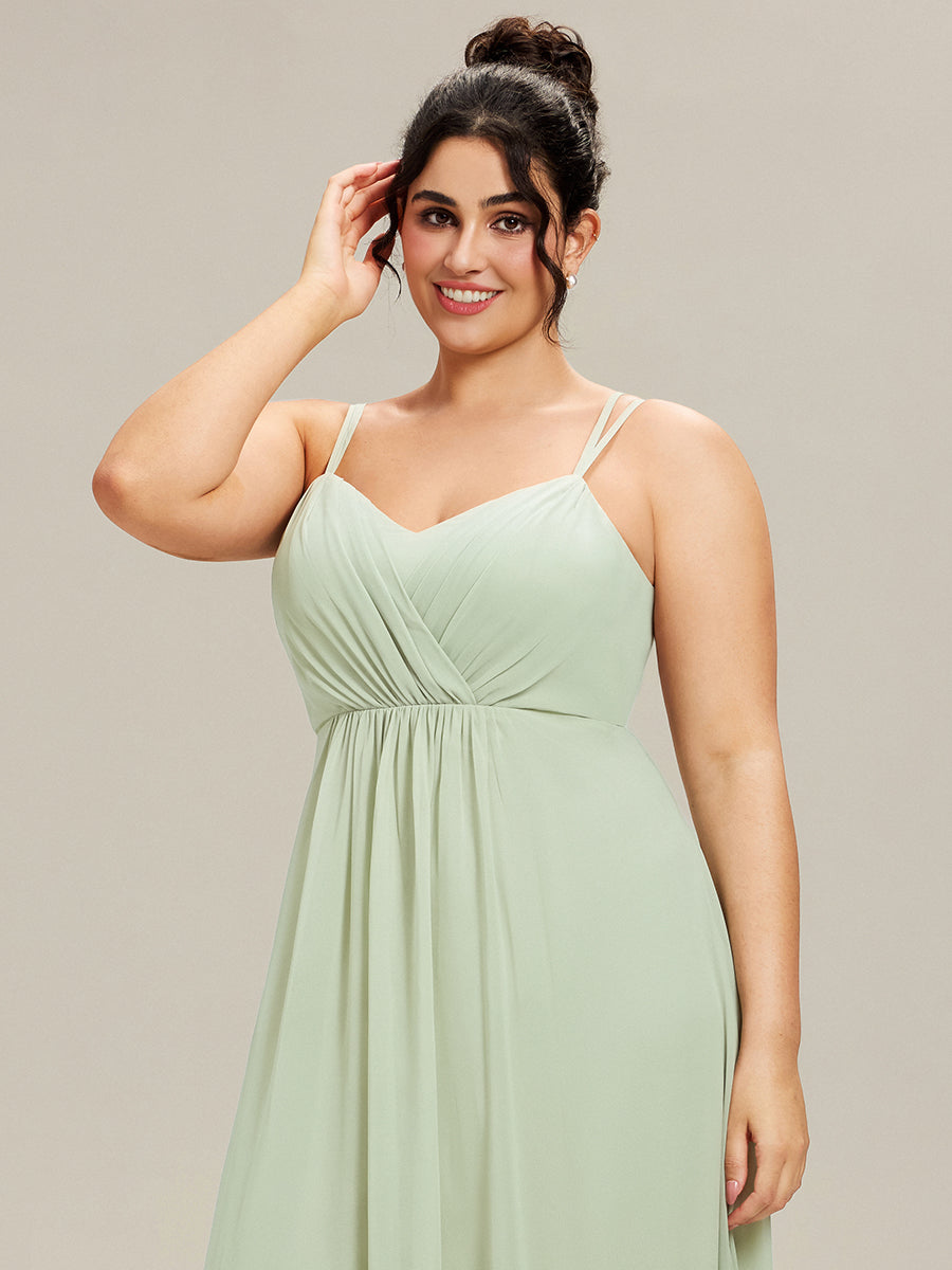 pretty RUBY|Plus Size Convertible Lace-Up Chiffon Bridesmaid Dress