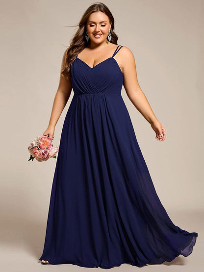 pretty RUBY|Plus Size Convertible Lace-Up Chiffon Bridesmaid Dress