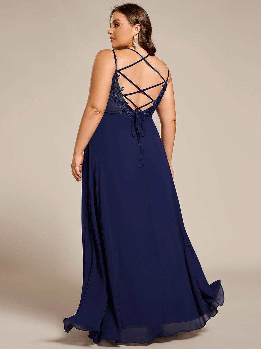 pretty RUBY|Plus Size Convertible Lace-Up Chiffon Bridesmaid Dress