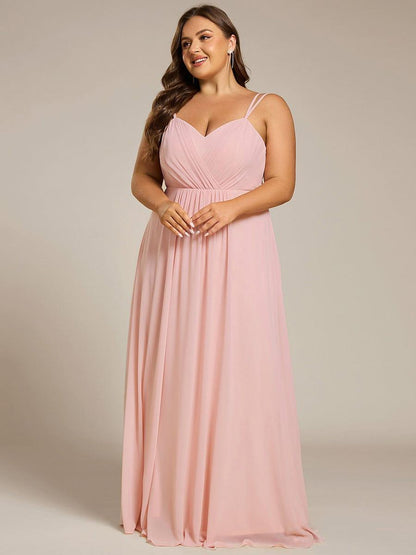 pretty RUBY|Plus Size Convertible Lace-Up Chiffon Bridesmaid Dress