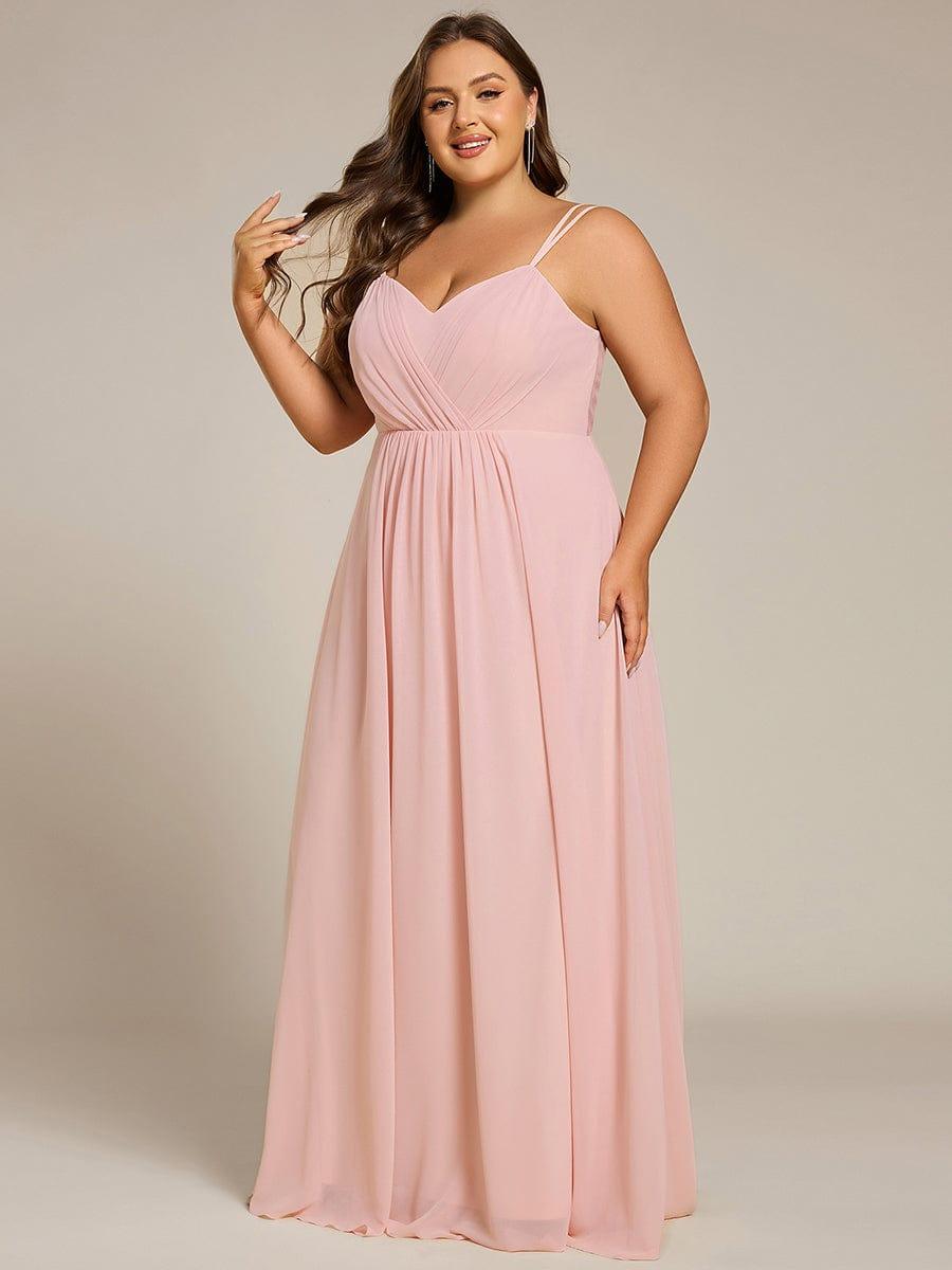 pretty RUBY|Plus Size Convertible Lace-Up Chiffon Bridesmaid Dress