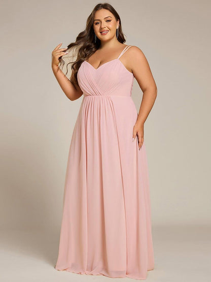 pretty RUBY|Plus Size Convertible Lace-Up Chiffon Bridesmaid Dress