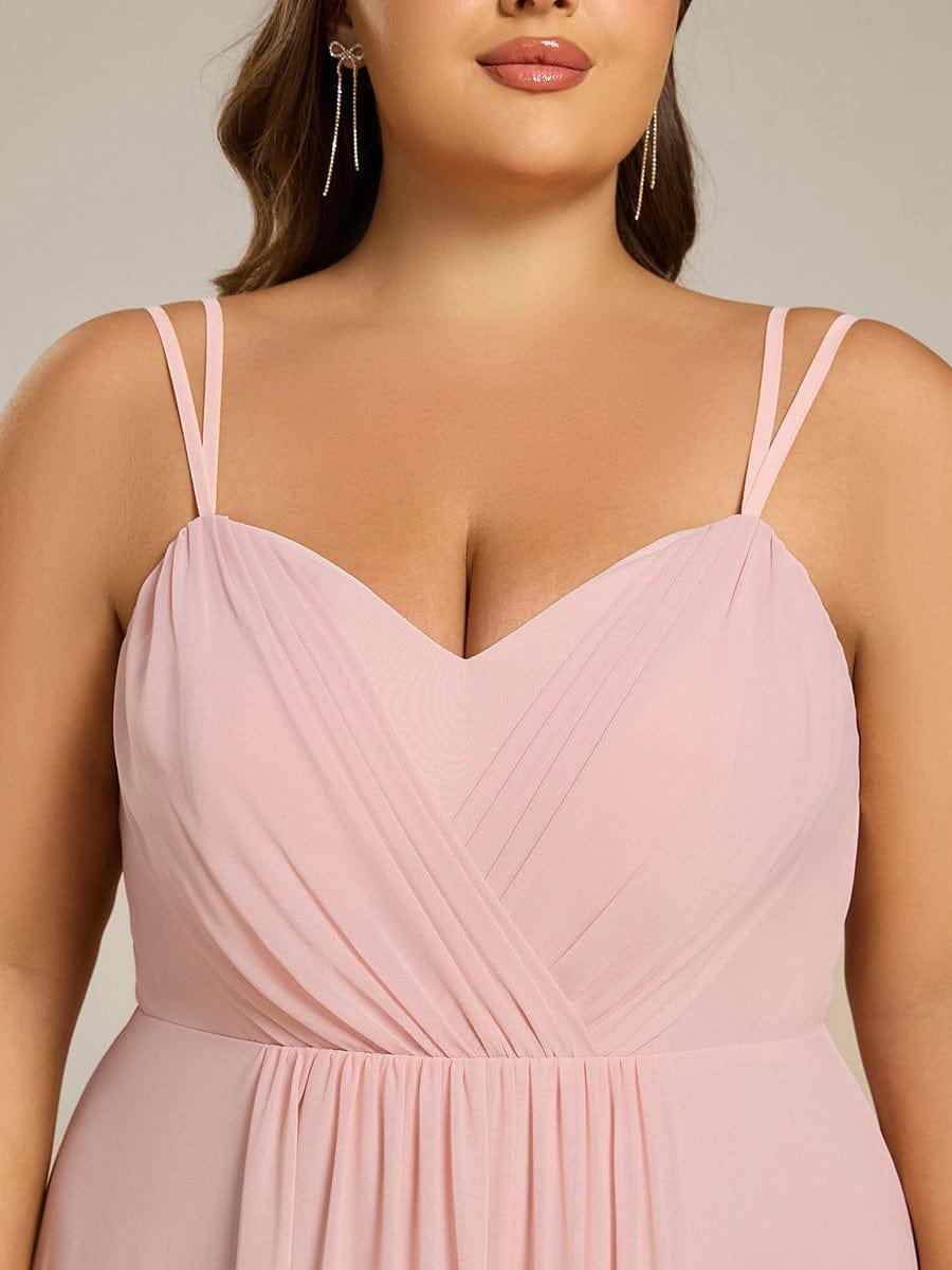 pretty RUBY|Plus Size Convertible Lace-Up Chiffon Bridesmaid Dress