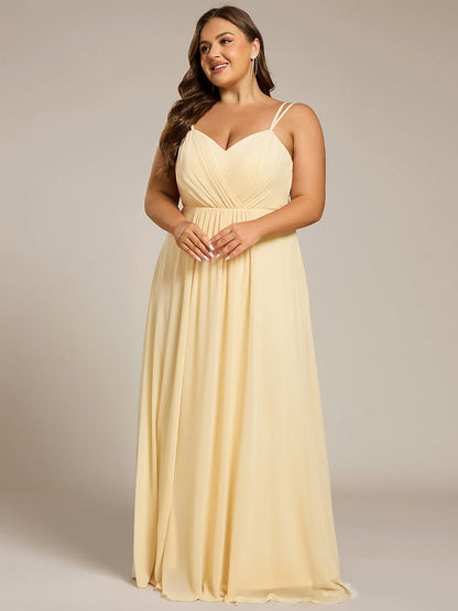 pretty RUBY|Plus Size Convertible Lace-Up Chiffon Bridesmaid Dress