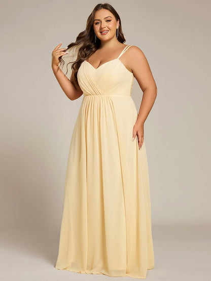 pretty RUBY|Plus Size Convertible Lace-Up Chiffon Bridesmaid Dress