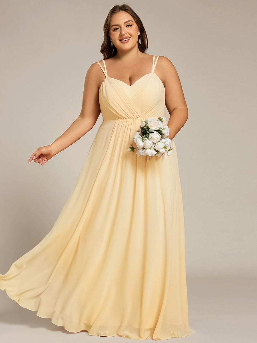 pretty RUBY|Plus Size Convertible Lace-Up Chiffon Bridesmaid Dress