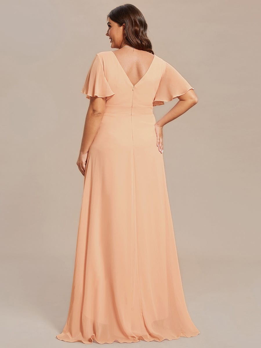 ever OREE|Ruffles Sleeve V-Neck Chiffon Bridesmaid Dress