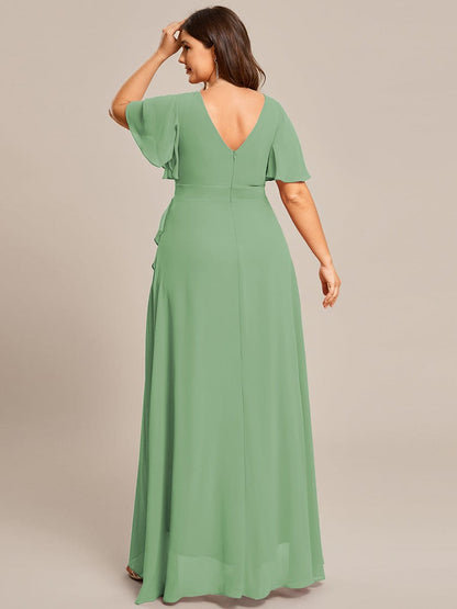 ever OREE|Ruffles Sleeve V-Neck Chiffon Bridesmaid Dress