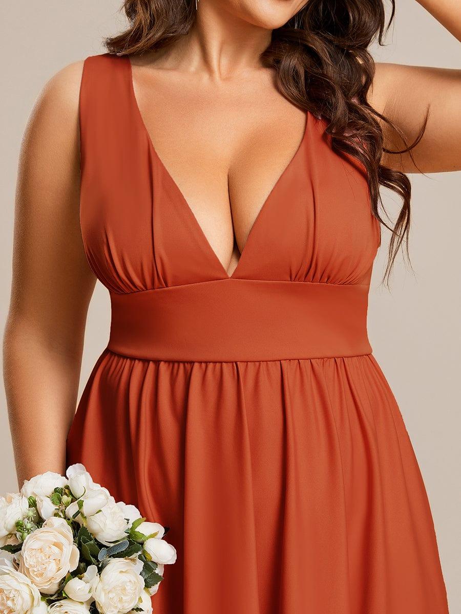 Elegant High-Low Sleeveless Empire Waist Bridesmaid Dress