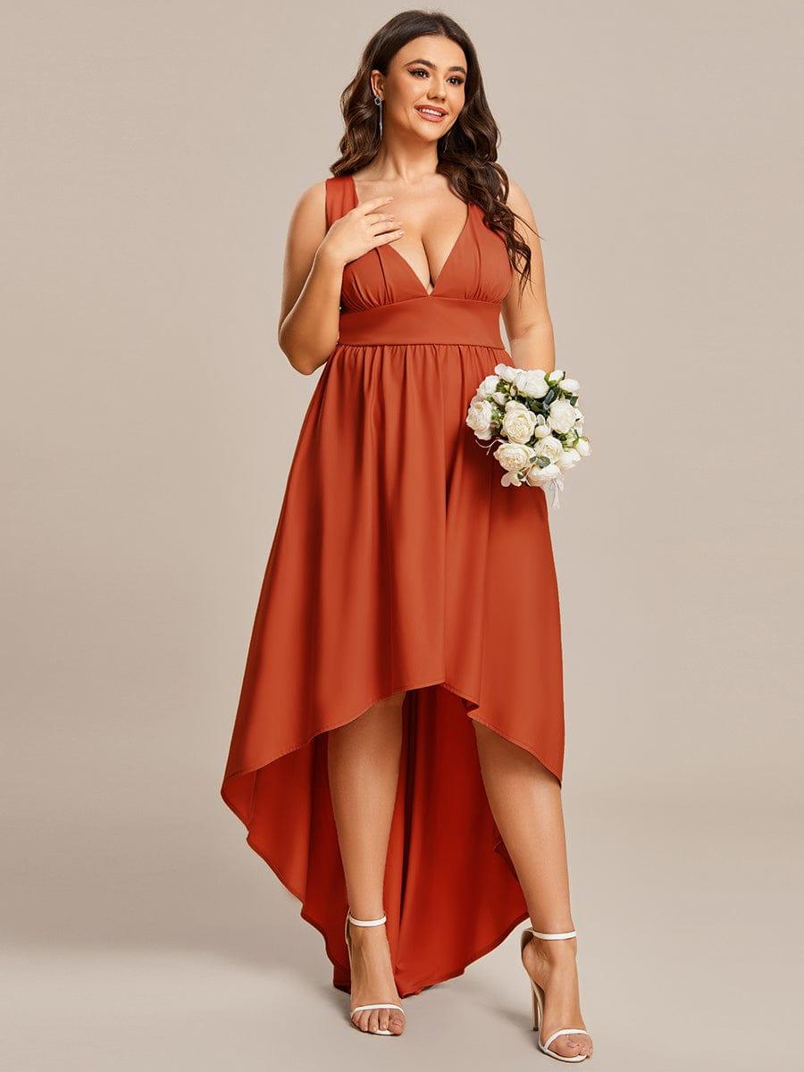 Elegant High-Low Sleeveless Empire Waist Bridesmaid Dress