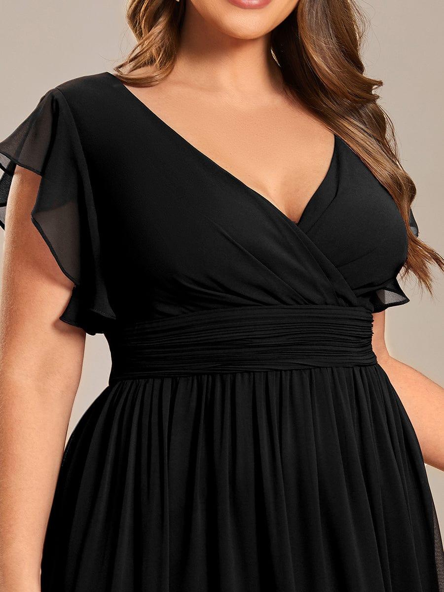 pretty LILYANA|Plus Size Chiffon Pleated A-Line Back Cutout Bridesmaid Dress