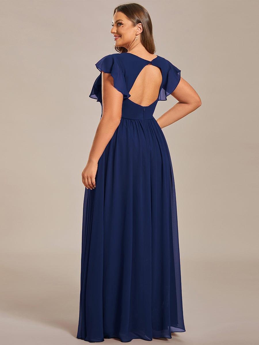 pretty LILYANA|Plus Size Chiffon Pleated A-Line Back Cutout Bridesmaid Dress