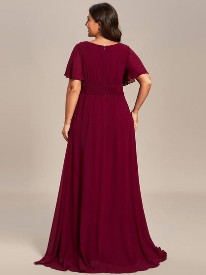 pretty KIMORA|Plus Size Simple Chiffon Pleated A-Line Bridesmaid Dress