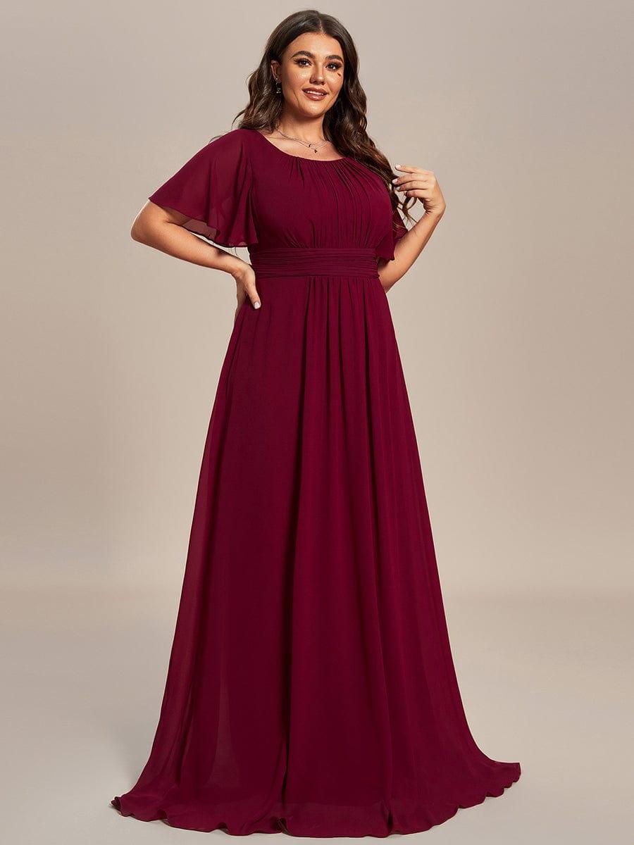 pretty KIMORA|Plus Size Simple Chiffon Pleated A-Line Bridesmaid Dress