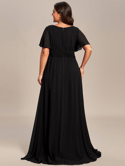pretty KIMORA|Plus Size Simple Chiffon Pleated A-Line Bridesmaid Dress