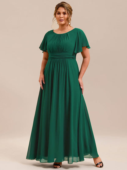 pretty KIMORA|Plus Size Simple Chiffon Pleated A-Line Bridesmaid Dress