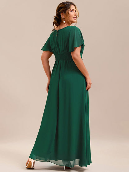pretty KIMORA|Plus Size Simple Chiffon Pleated A-Line Bridesmaid Dress