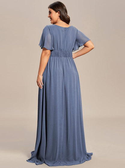 pretty KIMORA|Plus Size Simple Chiffon Pleated A-Line Bridesmaid Dress