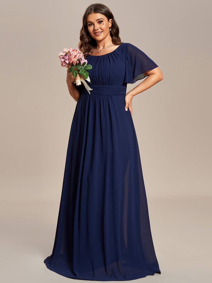 pretty KIMORA|Plus Size Simple Chiffon Pleated A-Line Bridesmaid Dress
