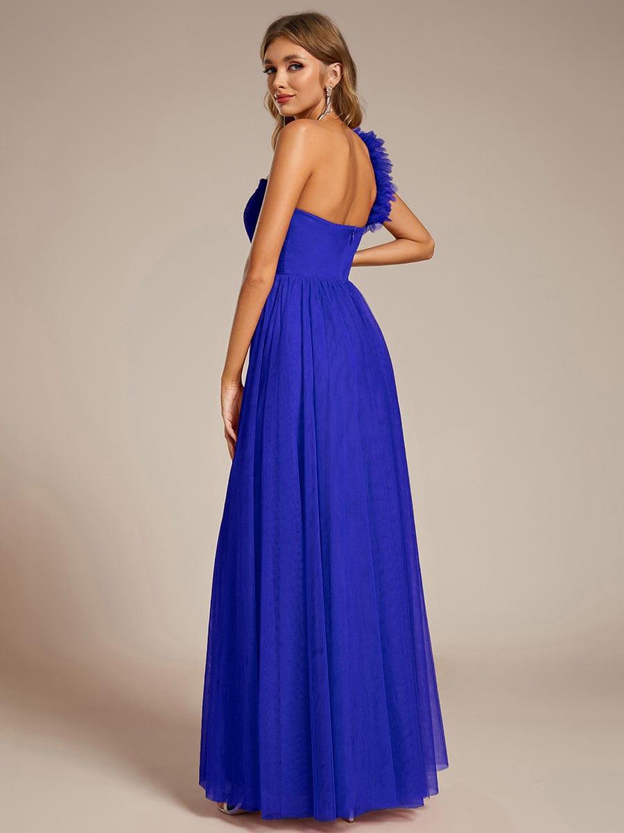 ever CLOE|Sweetheart Neckline One Shoulder with Floral Tulle High Slit Bridesmaid Dress