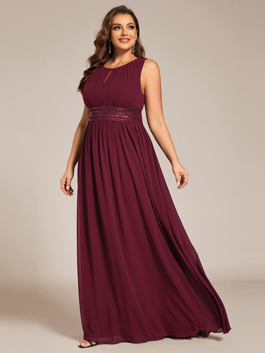 ever KALIA|Simple Sleeveless A-line Chiffon Bridesmaid Dress with Hollow Out Detail