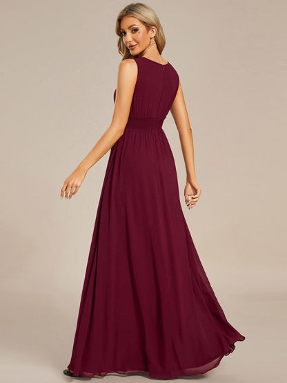 ever KALIA|Simple Sleeveless A-line Chiffon Bridesmaid Dress with Hollow Out Detail