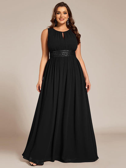 ever KALIA|Simple Sleeveless A-line Chiffon Bridesmaid Dress with Hollow Out Detail