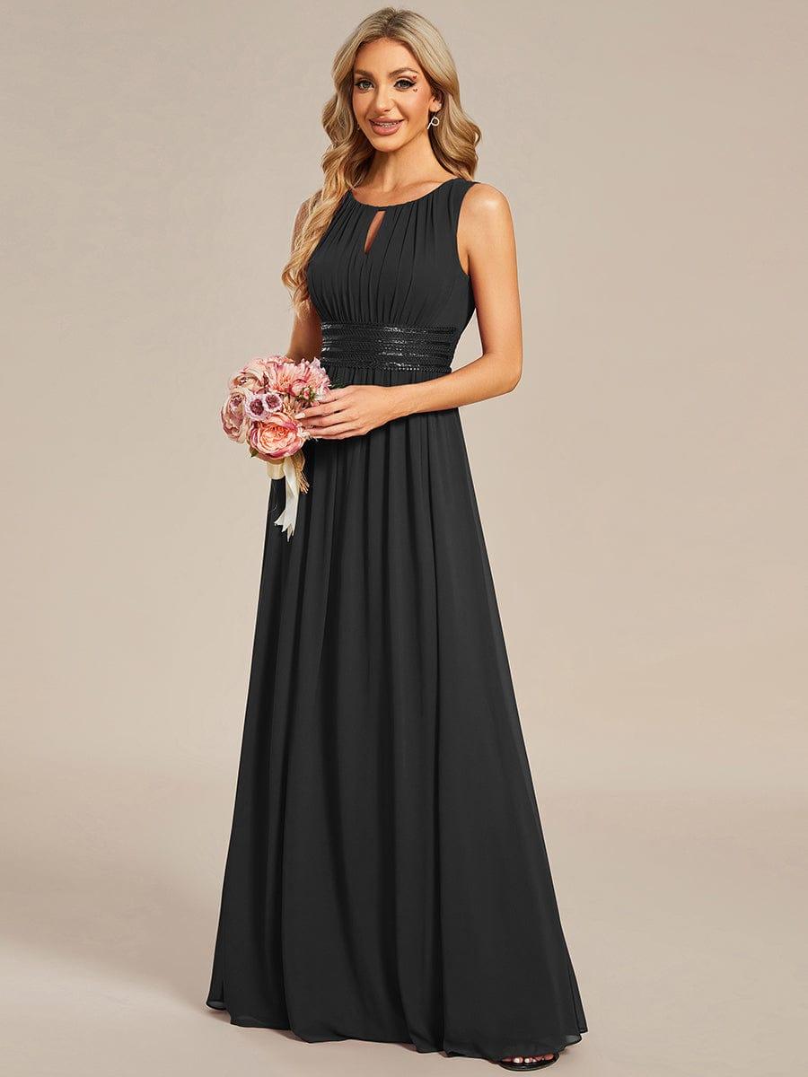 ever KALIA|Simple Sleeveless A-line Chiffon Bridesmaid Dress with Hollow Out Detail