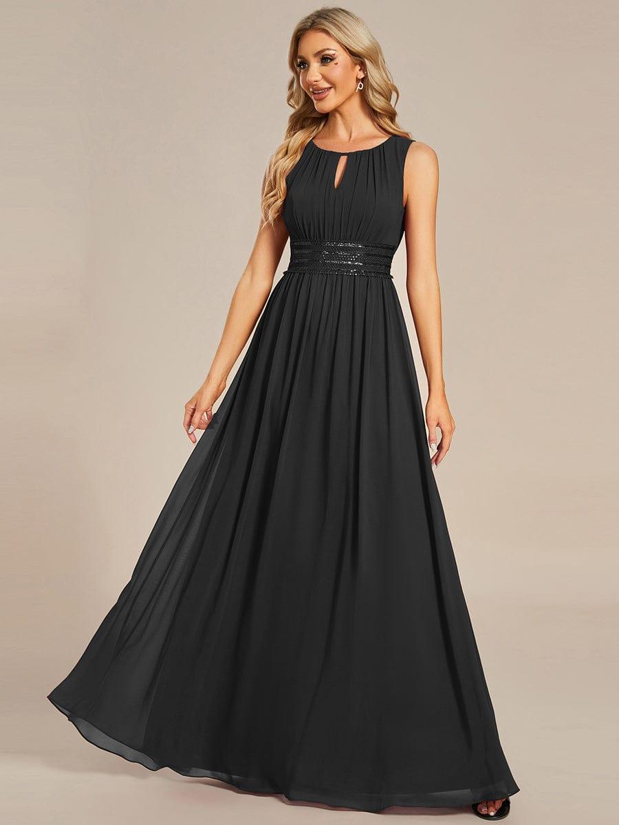 ever KALIA|Simple Sleeveless A-line Chiffon Bridesmaid Dress with Hollow Out Detail