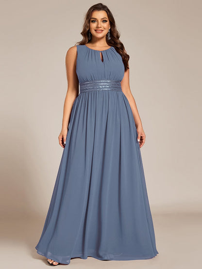 ever KALIA|Simple Sleeveless A-line Chiffon Bridesmaid Dress with Hollow Out Detail