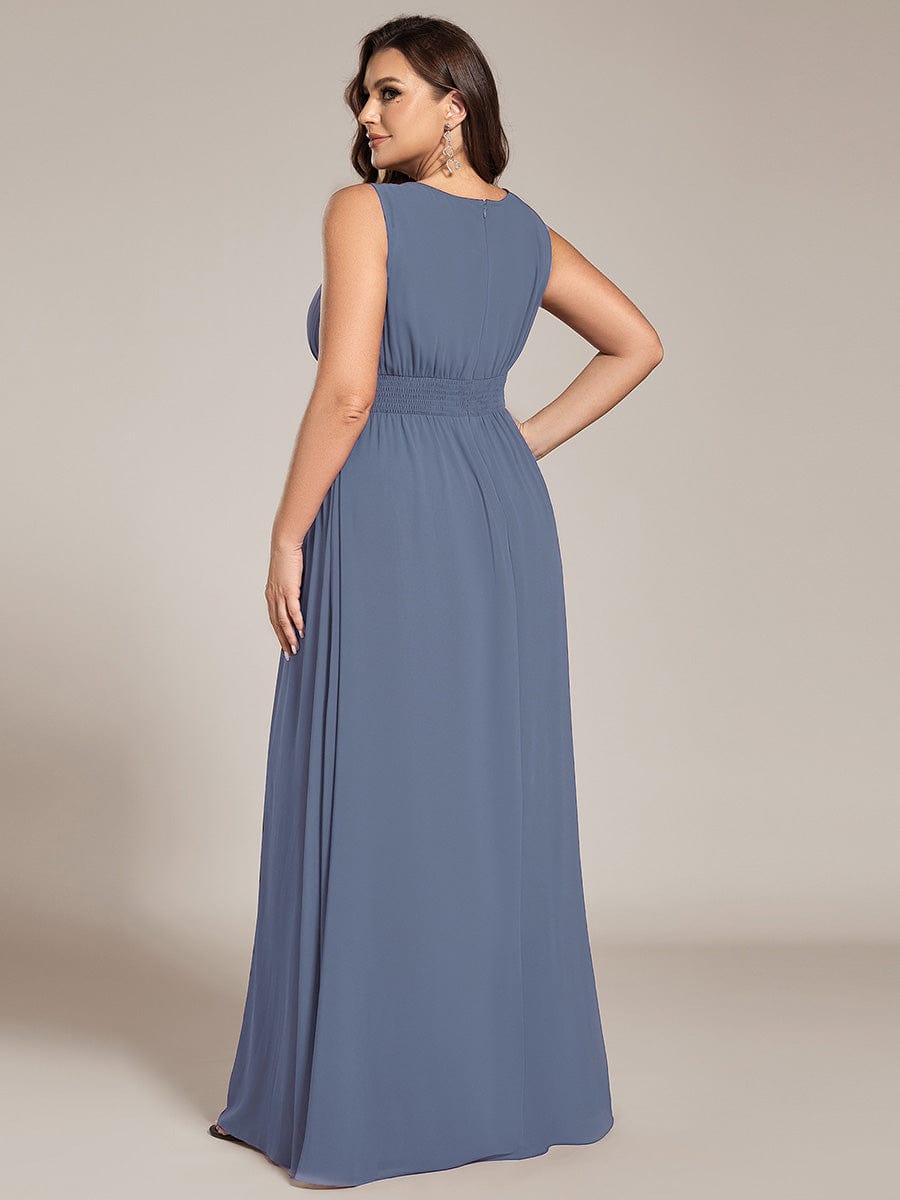 ever KALIA|Simple Sleeveless A-line Chiffon Bridesmaid Dress with Hollow Out Detail