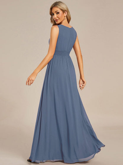 ever KALIA|Simple Sleeveless A-line Chiffon Bridesmaid Dress with Hollow Out Detail