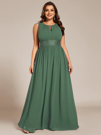 ever KALIA|Simple Sleeveless A-line Chiffon Bridesmaid Dress with Hollow Out Detail