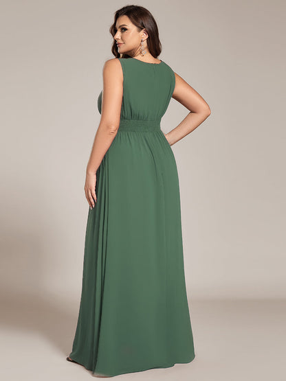 ever KALIA|Simple Sleeveless A-line Chiffon Bridesmaid Dress with Hollow Out Detail